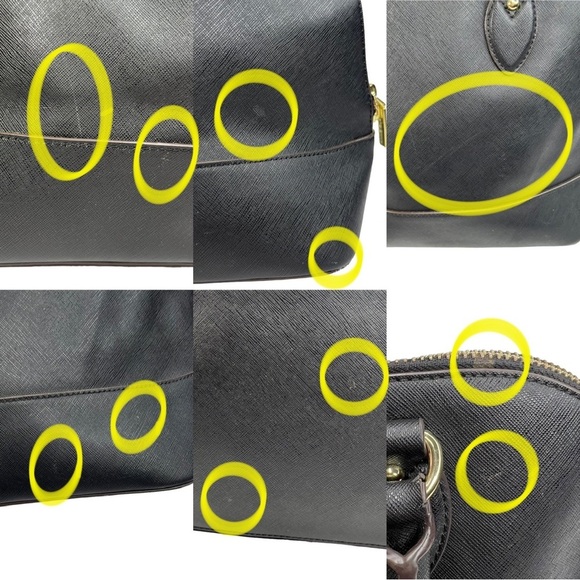 Anne Klein Black Structured Double Handle Dome Satchel Purse Bag - Picture 12 of 12